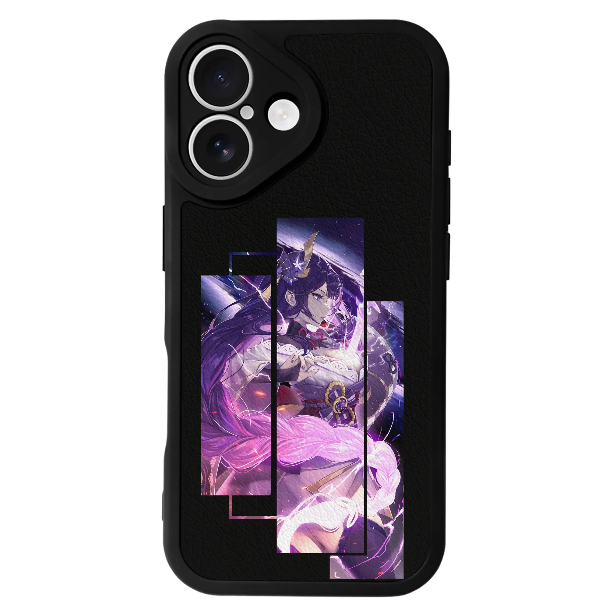 原 神 グッズ 雷電将軍 - IPhone 16シリーズ対応 ・ シリコンスマホケース ・ レザー調 ・ 高精度フィット ・ 耐衝撃 ・ ワイヤレス充電対応 ・ 精密カット